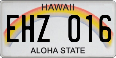 HI license plate EHZ016