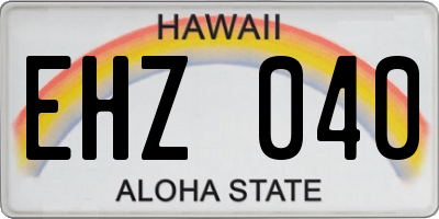 HI license plate EHZ040