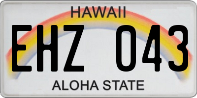 HI license plate EHZ043