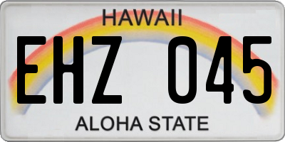 HI license plate EHZ045