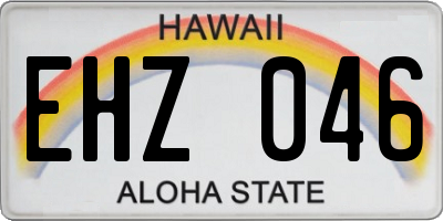 HI license plate EHZ046