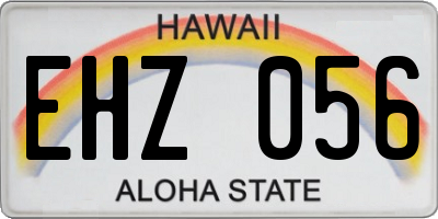 HI license plate EHZ056