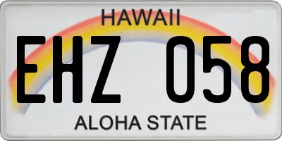 HI license plate EHZ058