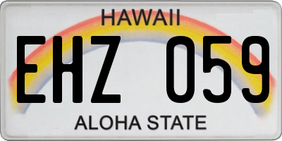 HI license plate EHZ059