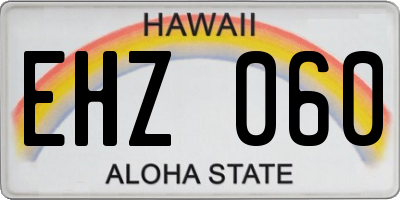 HI license plate EHZ060