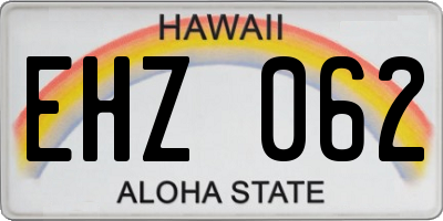 HI license plate EHZ062