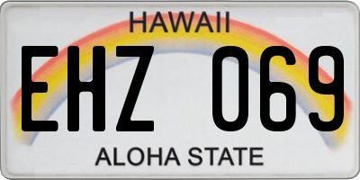 HI license plate EHZ069