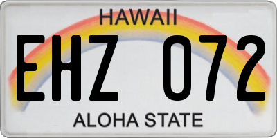 HI license plate EHZ072