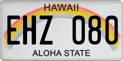 HI license plate EHZ080
