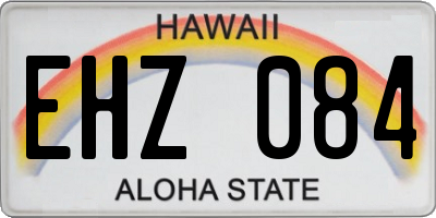 HI license plate EHZ084