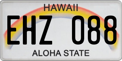 HI license plate EHZ088