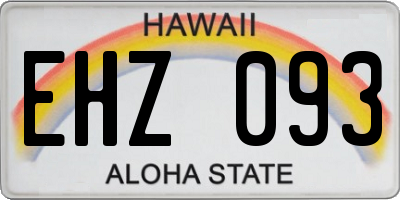 HI license plate EHZ093