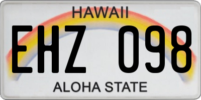 HI license plate EHZ098