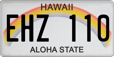 HI license plate EHZ110