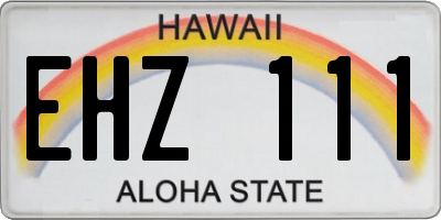 HI license plate EHZ111