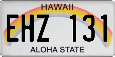 HI license plate EHZ131