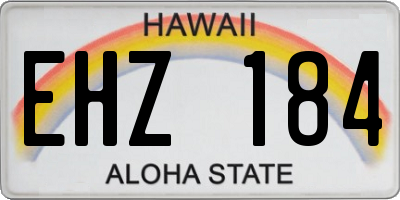 HI license plate EHZ184