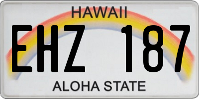 HI license plate EHZ187