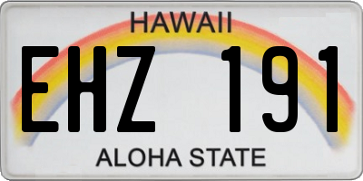 HI license plate EHZ191