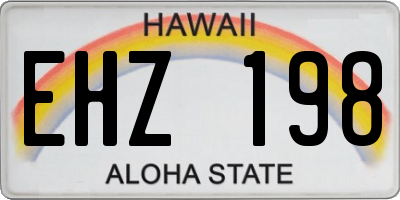 HI license plate EHZ198