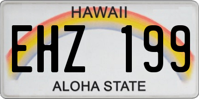 HI license plate EHZ199