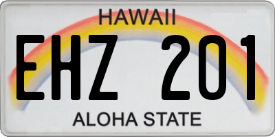 HI license plate EHZ201
