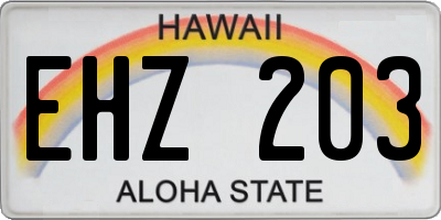 HI license plate EHZ203