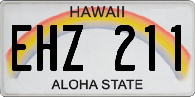 HI license plate EHZ211