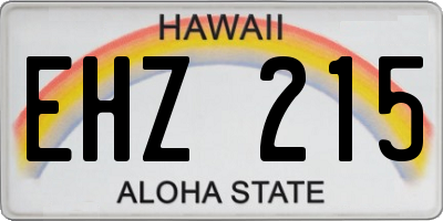 HI license plate EHZ215