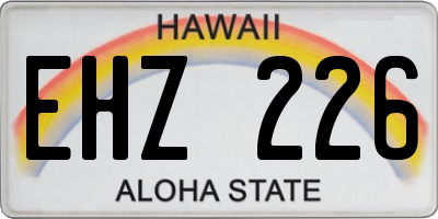 HI license plate EHZ226
