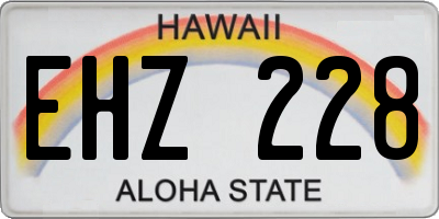 HI license plate EHZ228