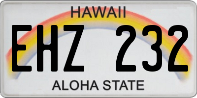 HI license plate EHZ232