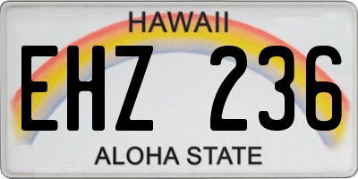 HI license plate EHZ236