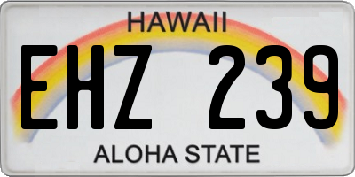 HI license plate EHZ239