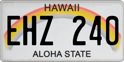 HI license plate EHZ240