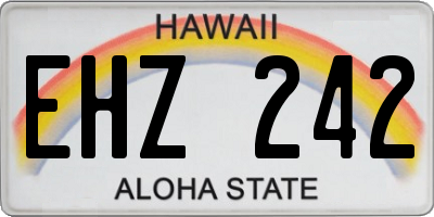 HI license plate EHZ242