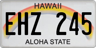 HI license plate EHZ245