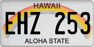 HI license plate EHZ253