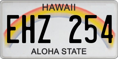 HI license plate EHZ254