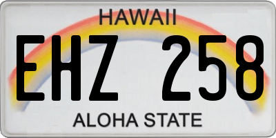 HI license plate EHZ258