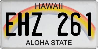 HI license plate EHZ261