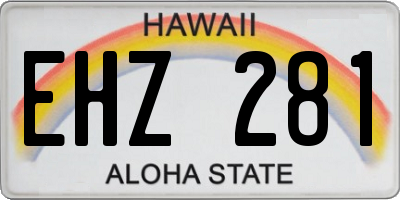 HI license plate EHZ281