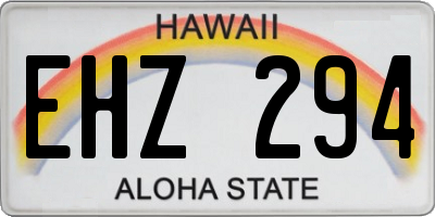 HI license plate EHZ294