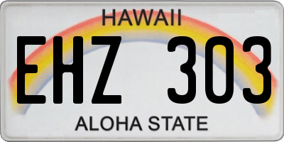 HI license plate EHZ303