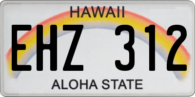 HI license plate EHZ312