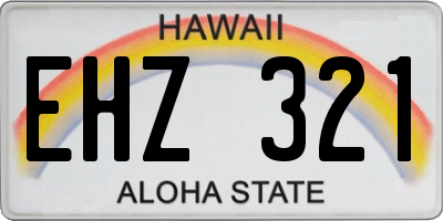 HI license plate EHZ321