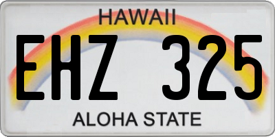 HI license plate EHZ325