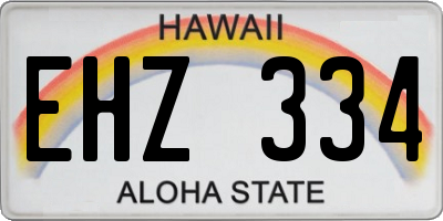 HI license plate EHZ334