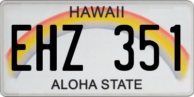 HI license plate EHZ351