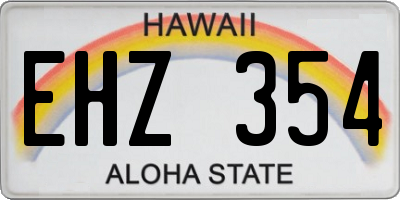 HI license plate EHZ354
